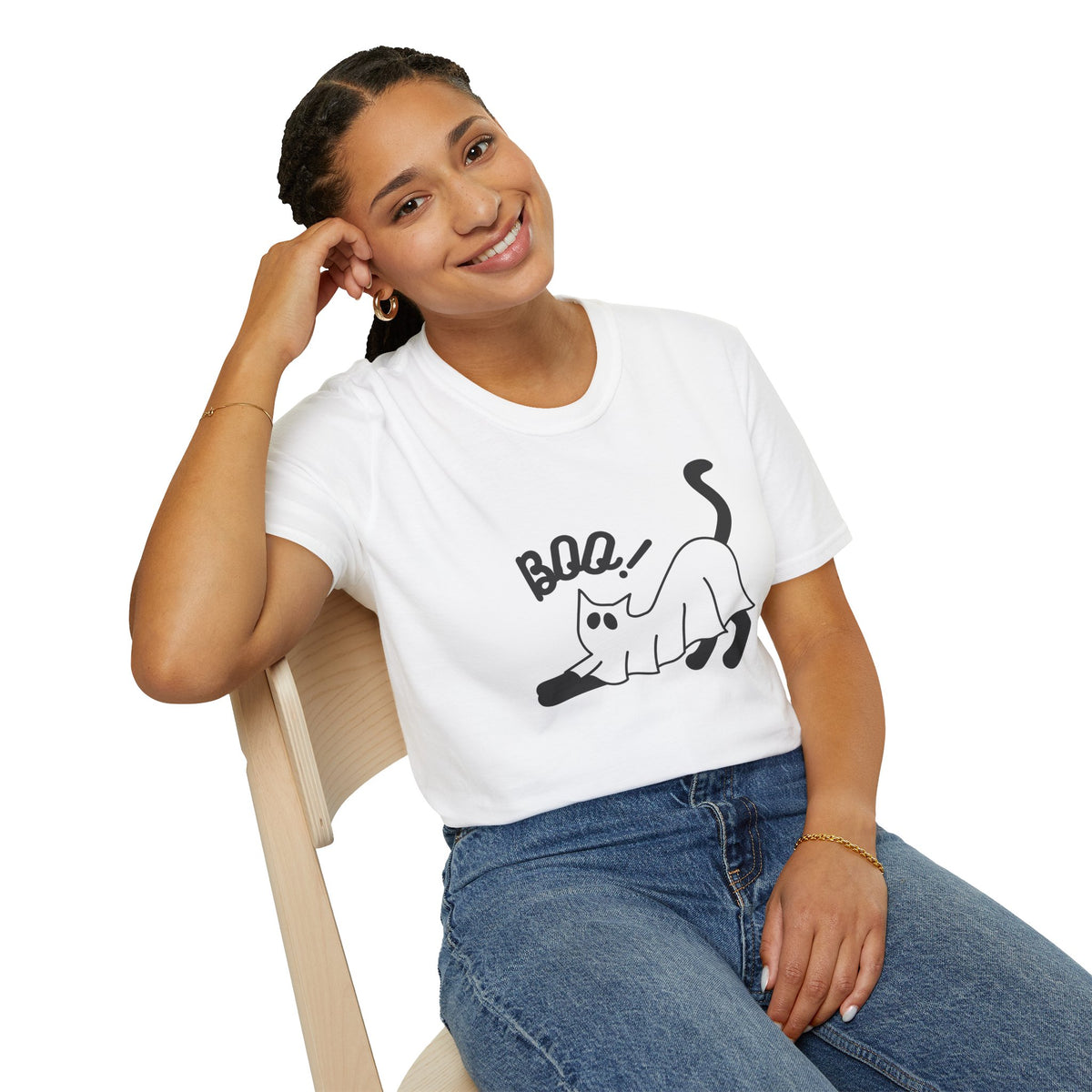 Boo Cat T-Shirt — Cute Spooky Cat Graphic Tee