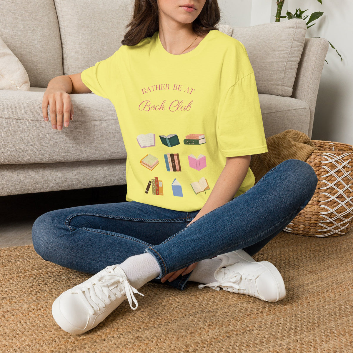 "Rather Be At Book Club" Cute Pastel Reading Tee