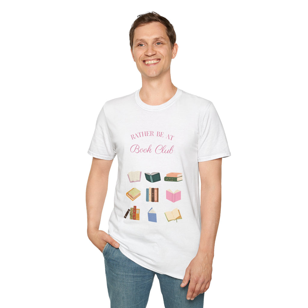 "Rather Be At Book Club" Cute Pastel Reading Tee