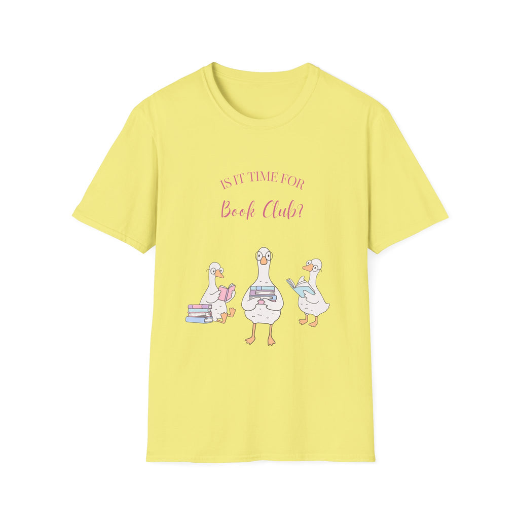 "Is It Time for Book Club?" Cute Geese Reading Tee