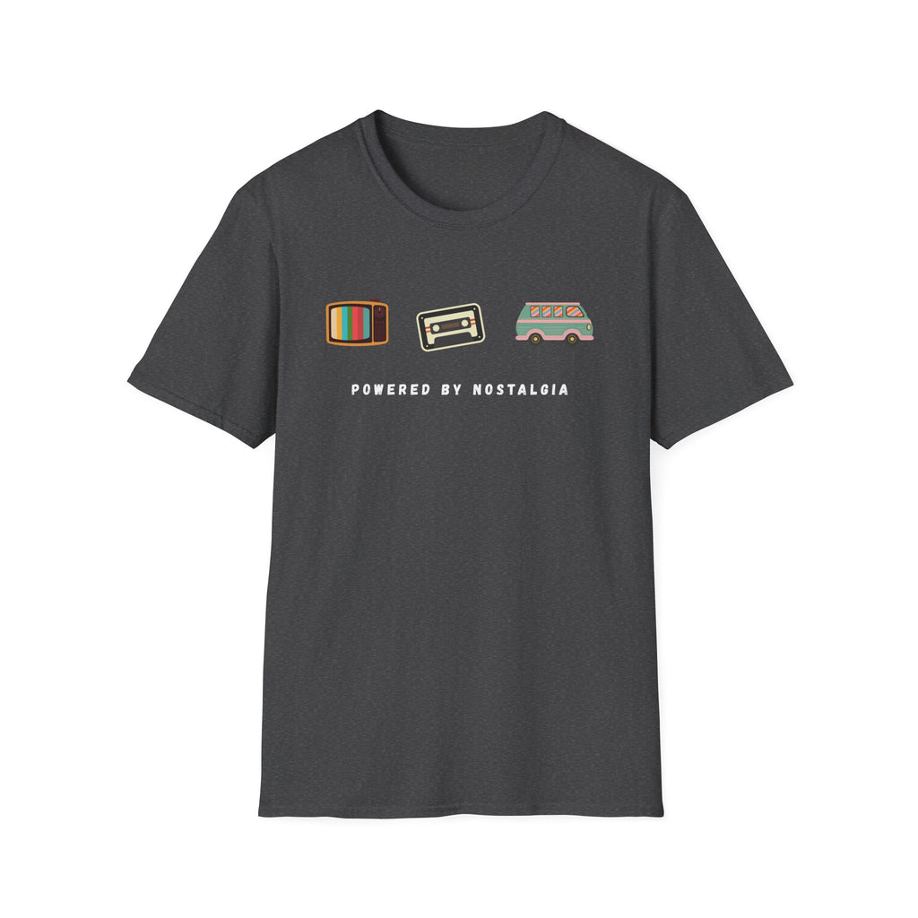 "Powered by Nostalgia" — Vintage Vibes Graphic Tee