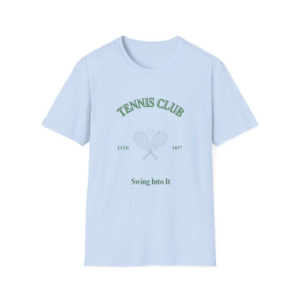 Tennis Club T-Shirt — 'Swing Into It' Vintage Tennis Tee