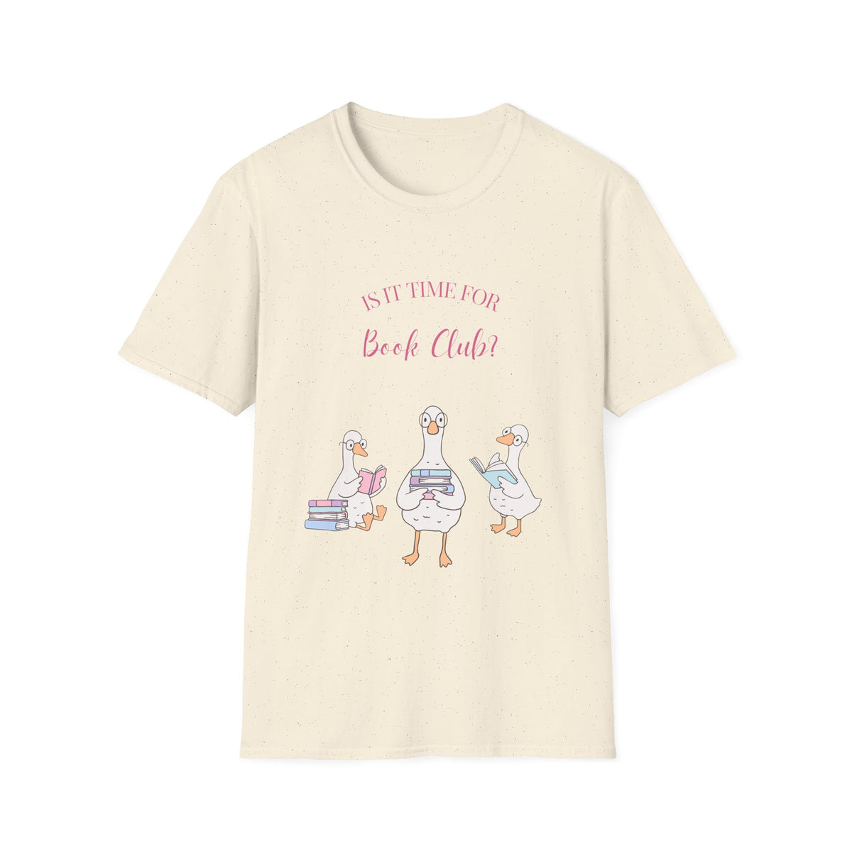 "Is It Time for Book Club?" Cute Geese Reading Tee