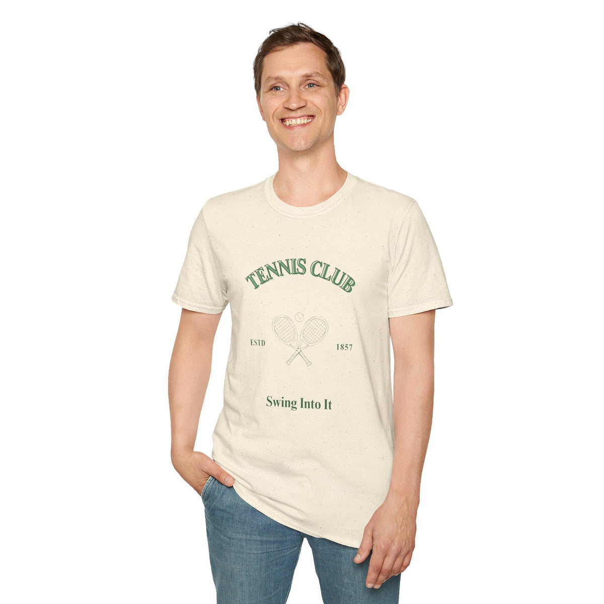 Tennis Club T-Shirt — 'Swing Into It' Vintage Tennis Tee
