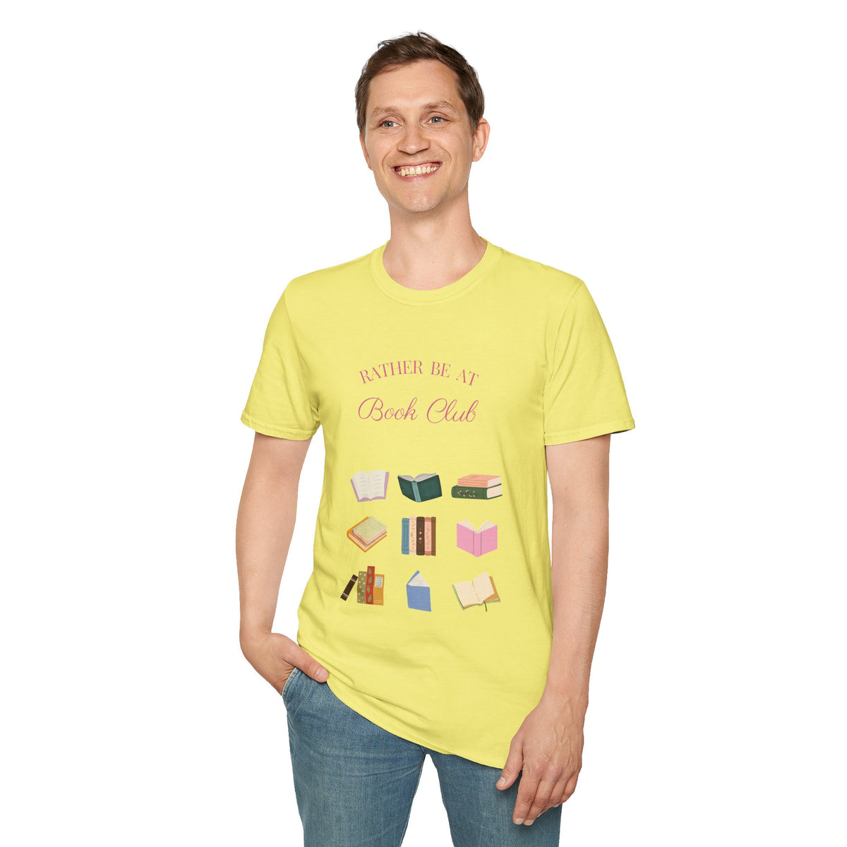 "Rather Be At Book Club" Cute Pastel Reading Tee