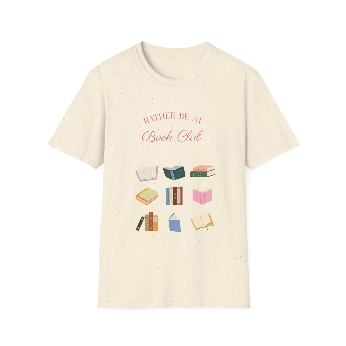 "Rather Be At Book Club" Cute Pastel Reading Tee