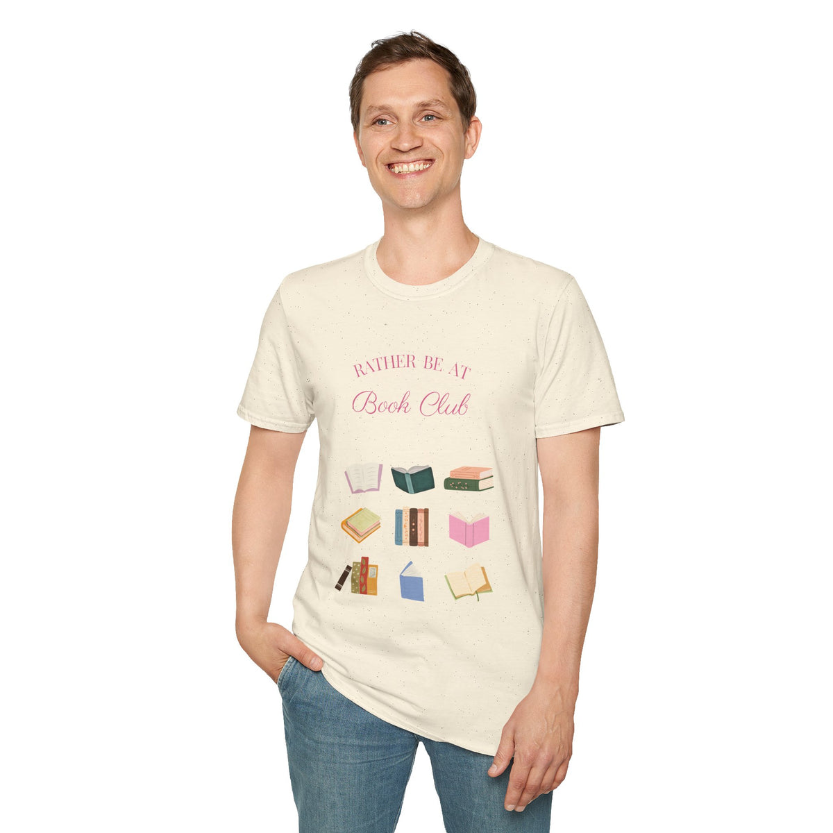 "Rather Be At Book Club" Cute Pastel Reading Tee