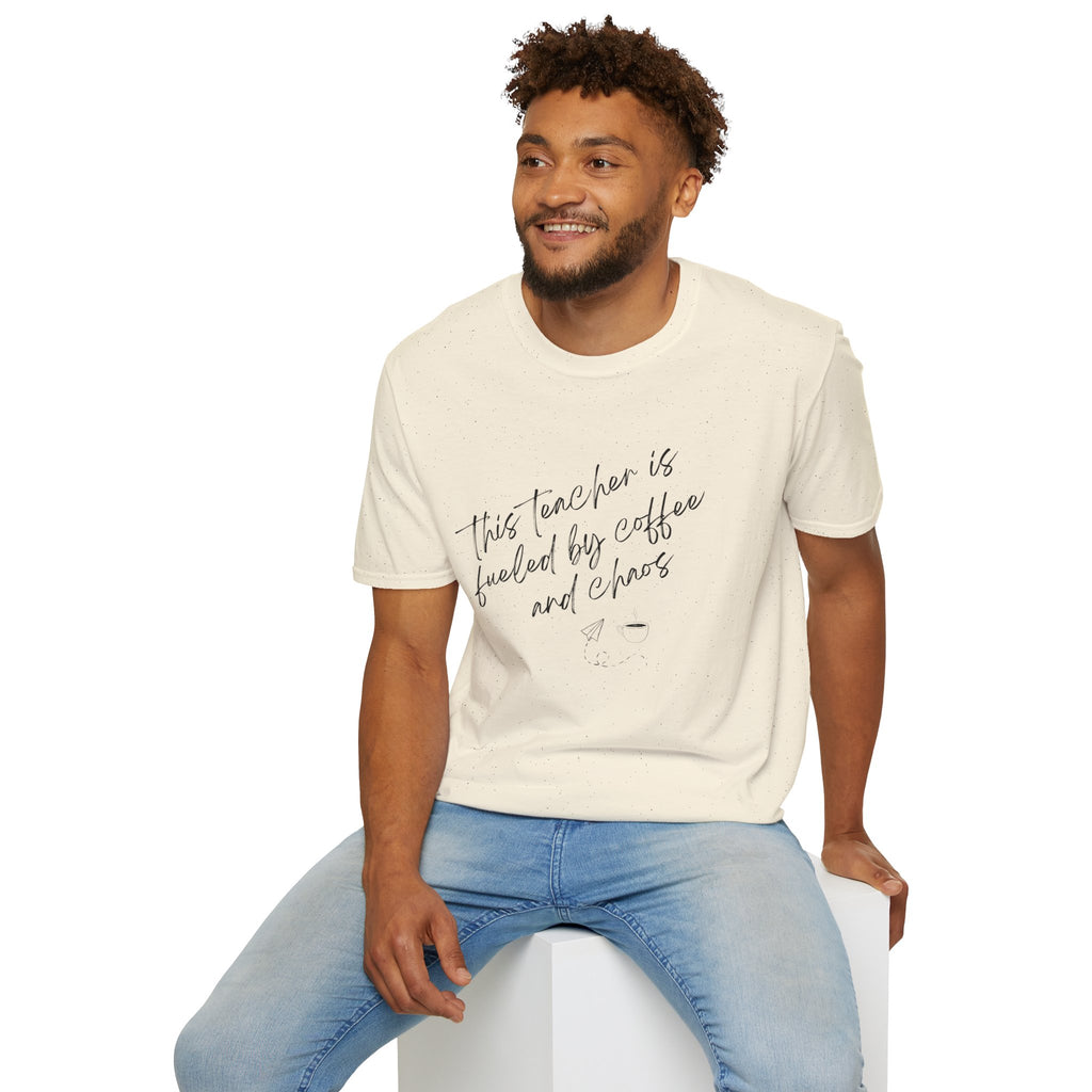 Teacher Tee- "This Teacher is Fueled by Coffee and Chaos"