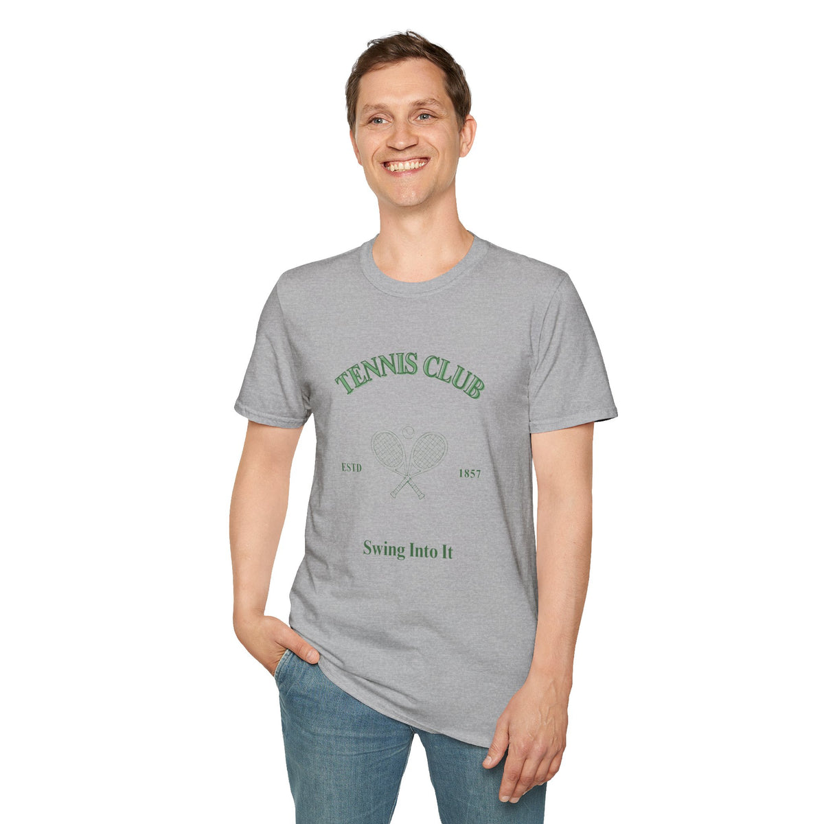 Tennis Club T-Shirt — 'Swing Into It' Vintage Tennis Tee