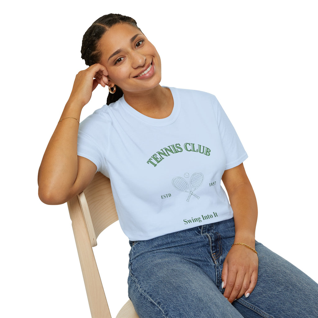 Tennis Club T-Shirt — 'Swing Into It' Vintage Tennis Tee