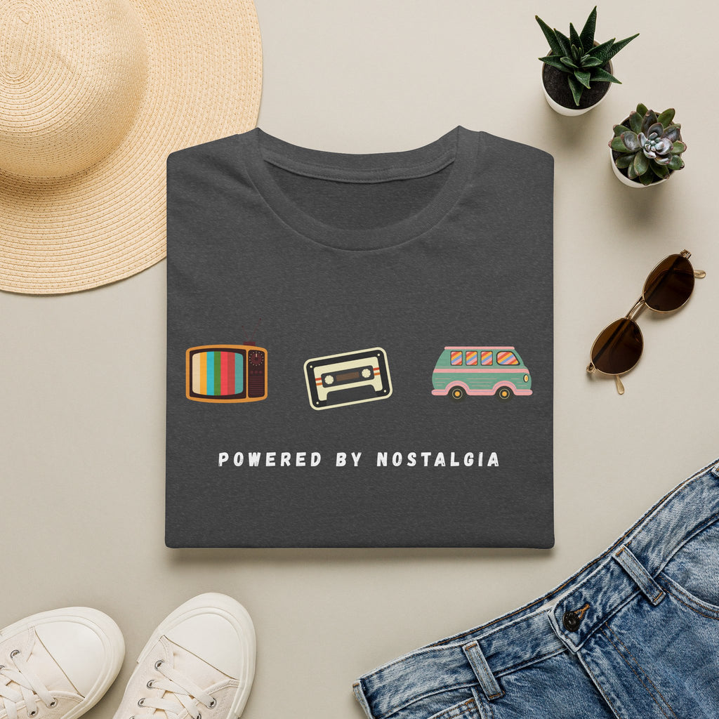 "Powered by Nostalgia" — Vintage Vibes Graphic Tee