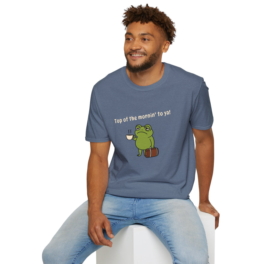 "Top of the mornin' to ya!" Frog Coffee Graphic Tee