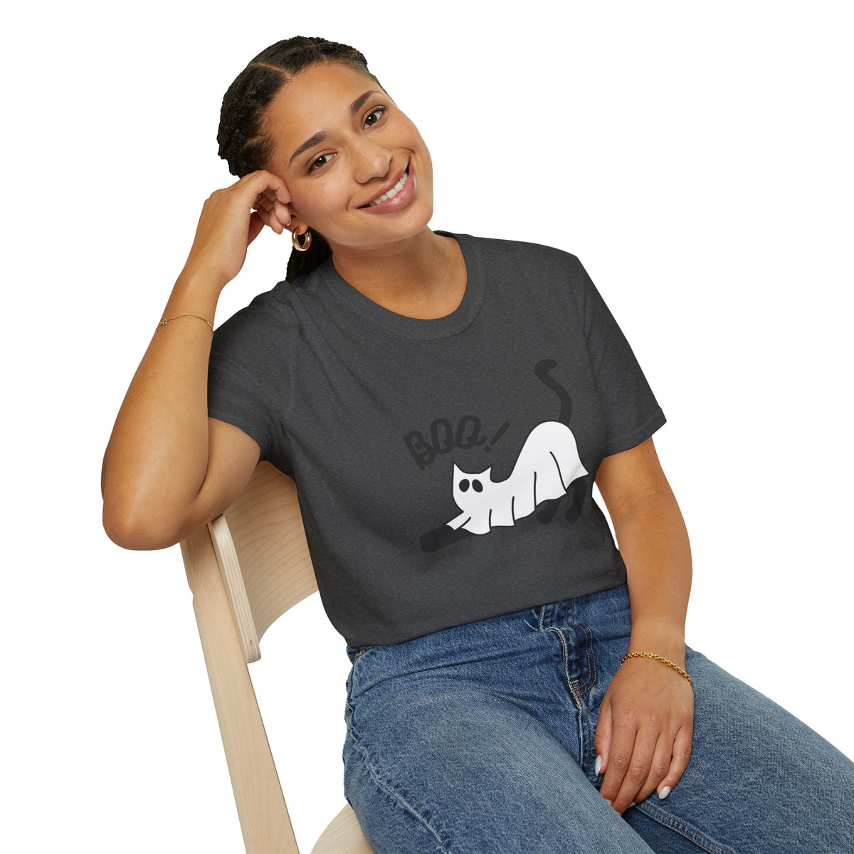 Boo Cat T-Shirt — Cute Spooky Cat Graphic Tee