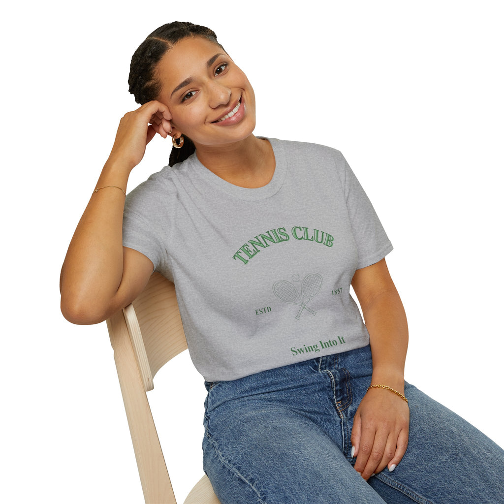 Tennis Club T-Shirt — 'Swing Into It' Vintage Tennis Tee