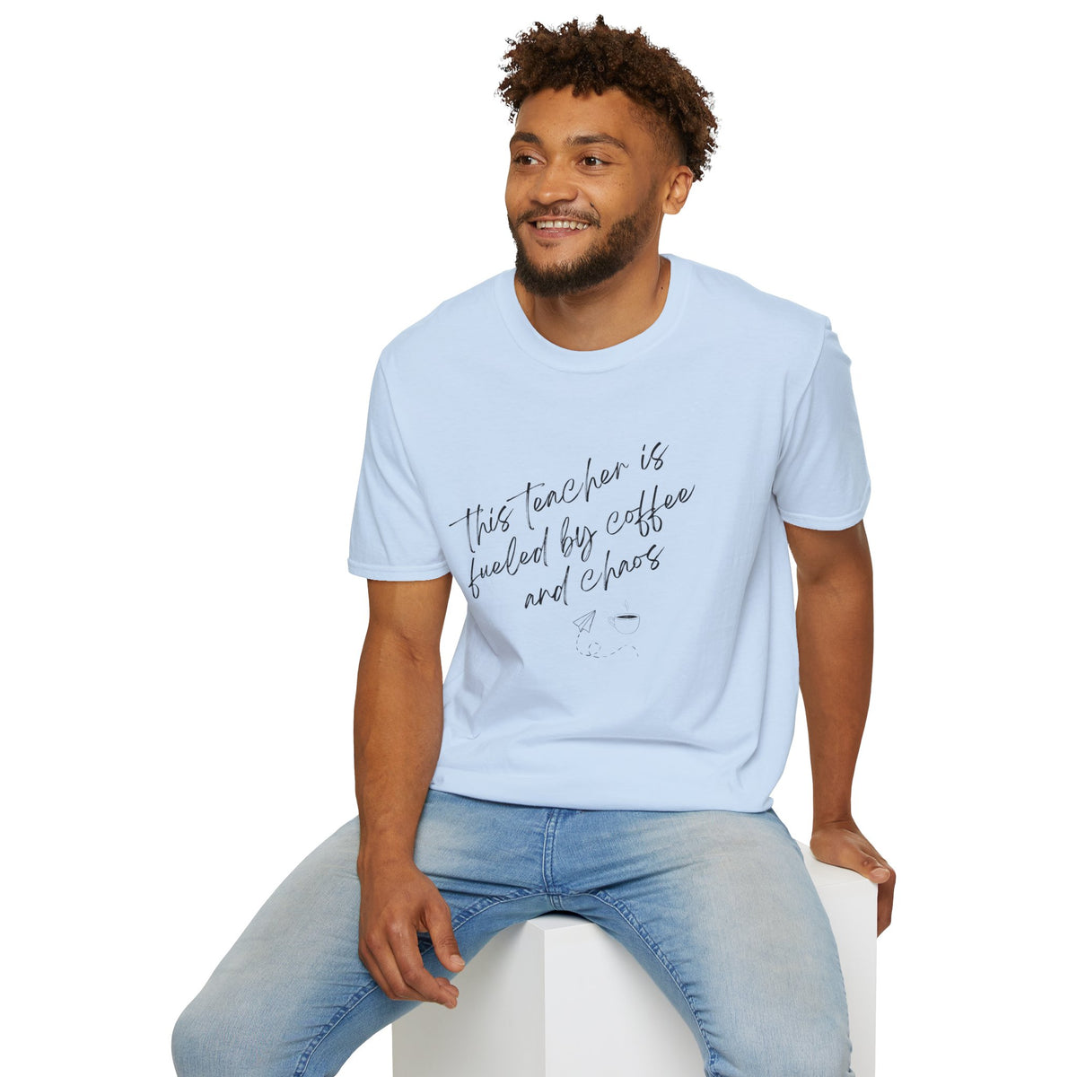 Teacher Tee- "This Teacher is Fueled by Coffee and Chaos"