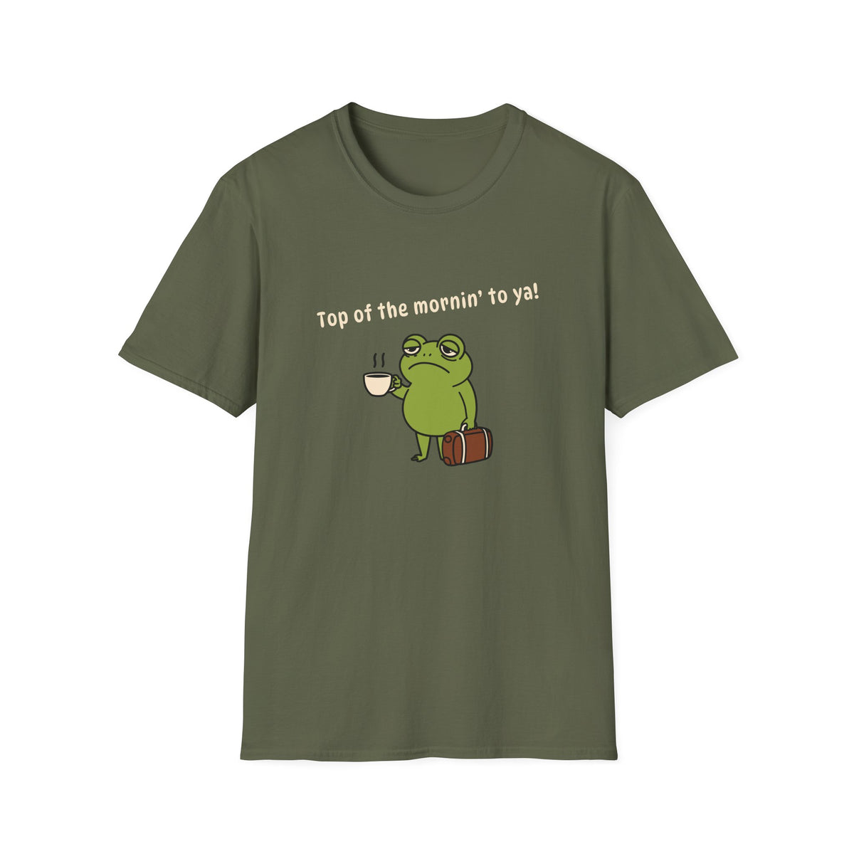 "Top of the mornin' to ya!" Frog Coffee Graphic Tee