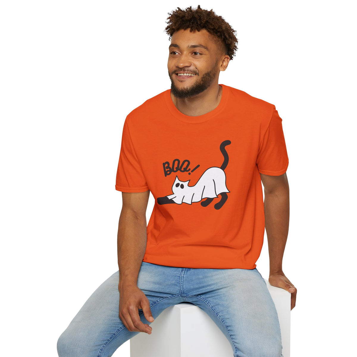 Boo Cat T-Shirt — Cute Spooky Cat Graphic Tee