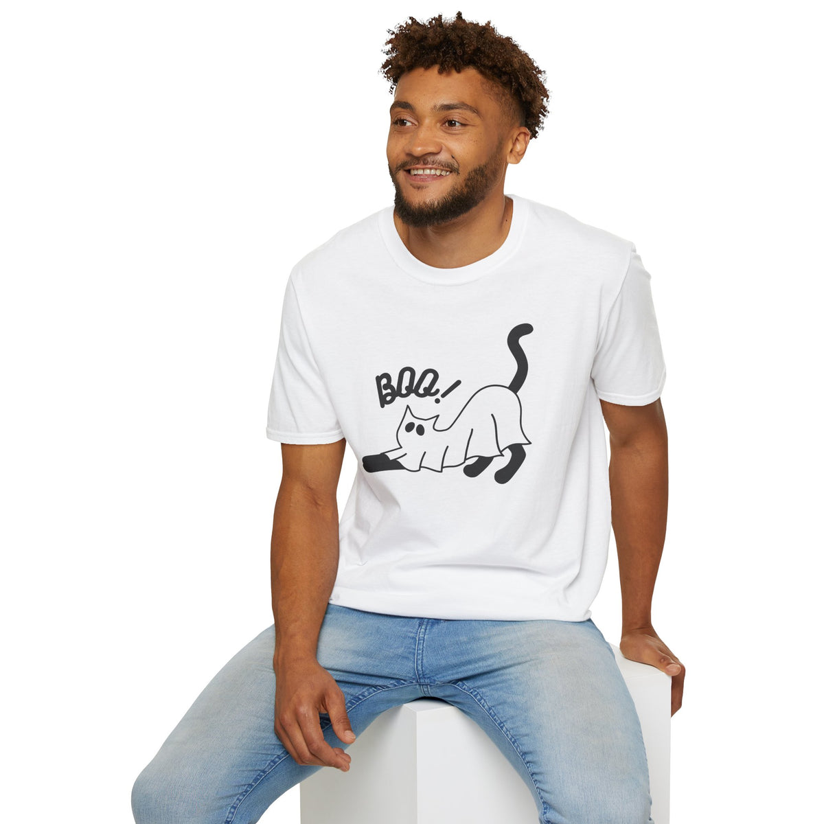 Boo Cat T-Shirt — Cute Spooky Cat Graphic Tee