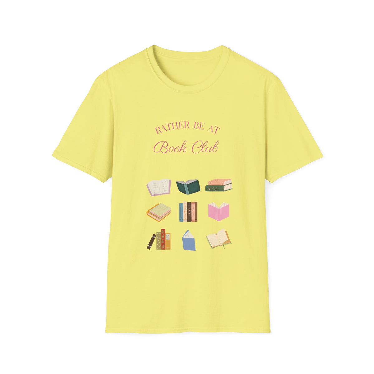 "Rather Be At Book Club" Cute Pastel Reading Tee