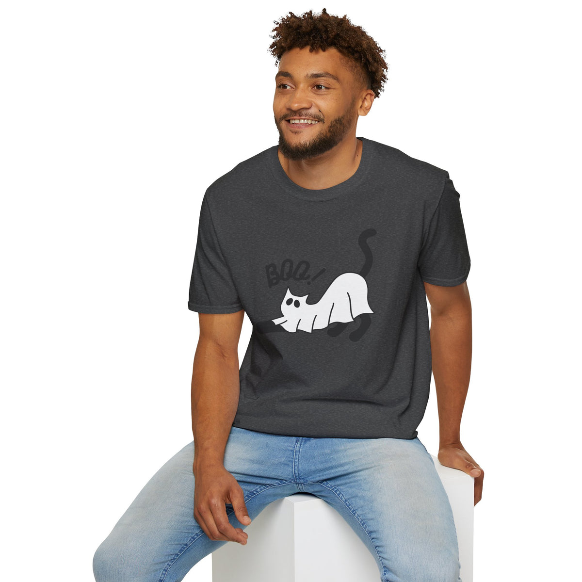 Boo Cat T-Shirt — Cute Spooky Cat Graphic Tee