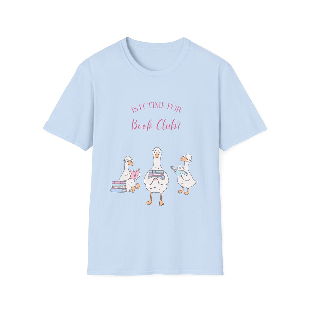 "Is It Time for Book Club?" Cute Geese Reading Tee