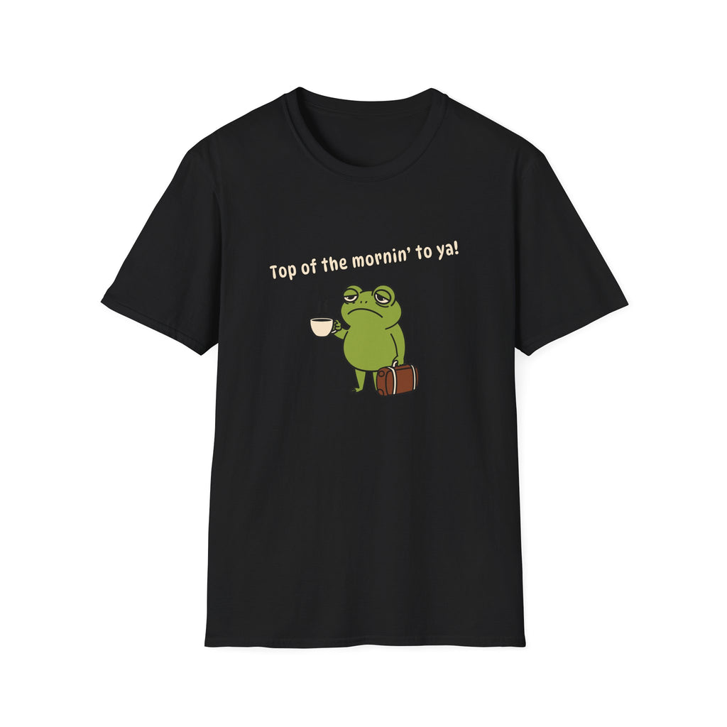 "Top of the mornin' to ya!" Frog Coffee Graphic Tee