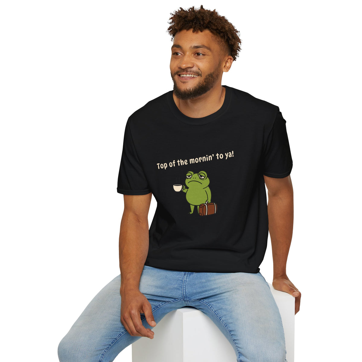 "Top of the mornin' to ya!" Frog Coffee Graphic Tee