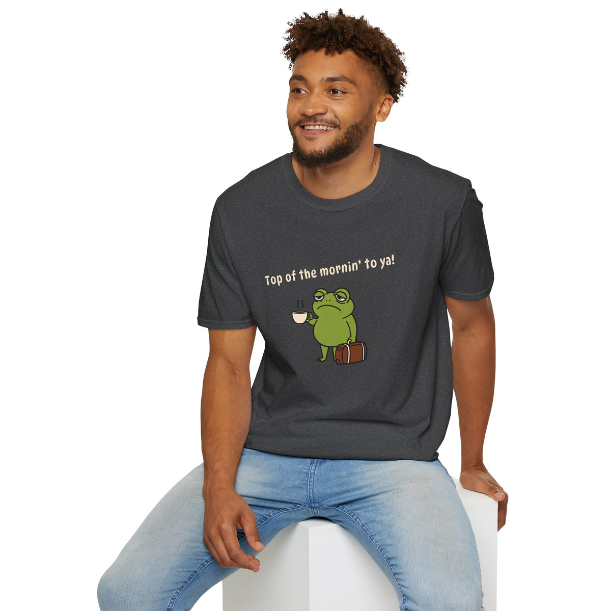 "Top of the mornin' to ya!" Frog Coffee Graphic Tee