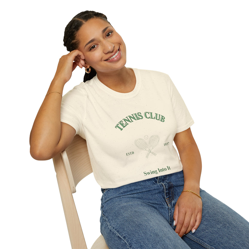 Tennis Club T-Shirt — 'Swing Into It' Vintage Tennis Tee