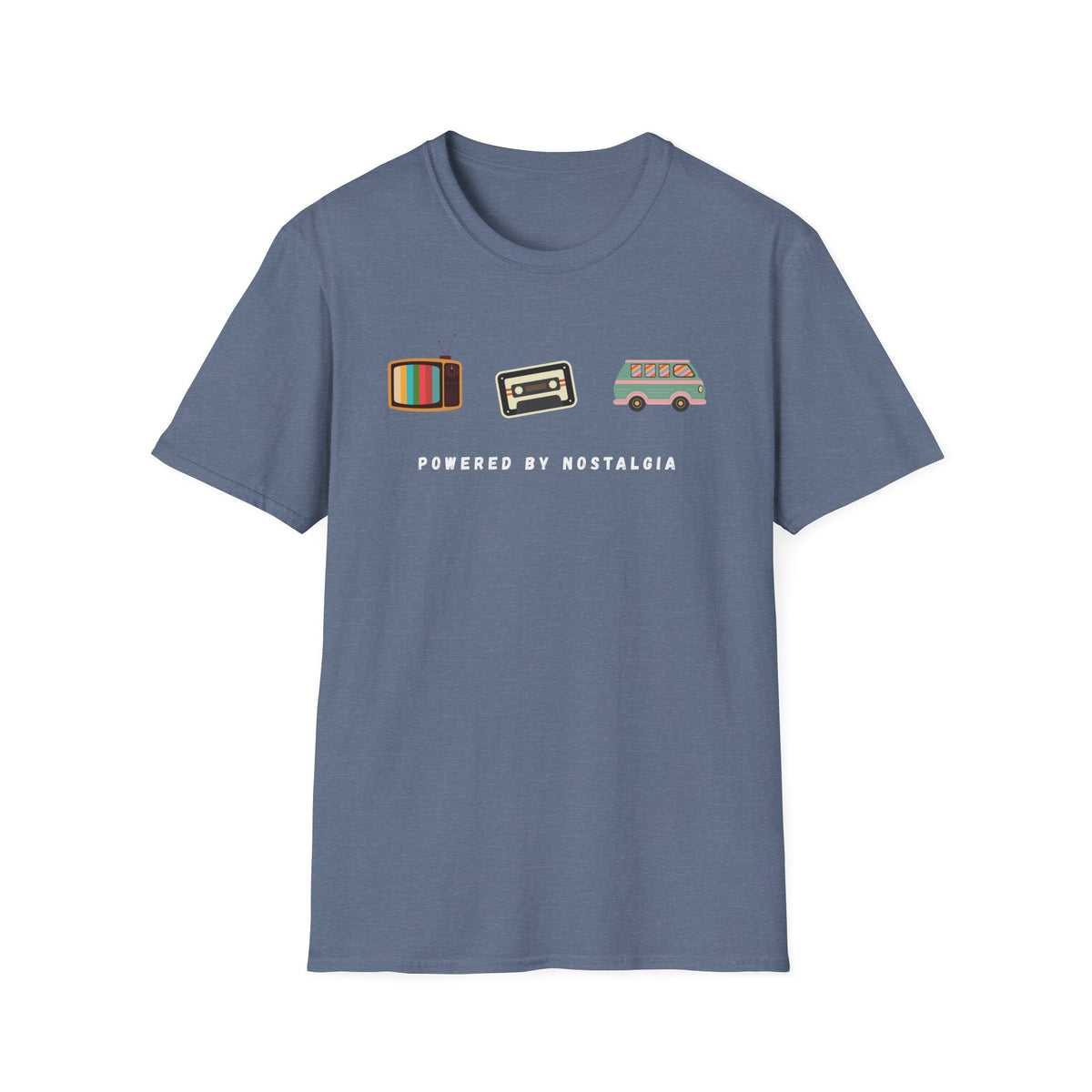 "Powered by Nostalgia" — Vintage Vibes Graphic Tee