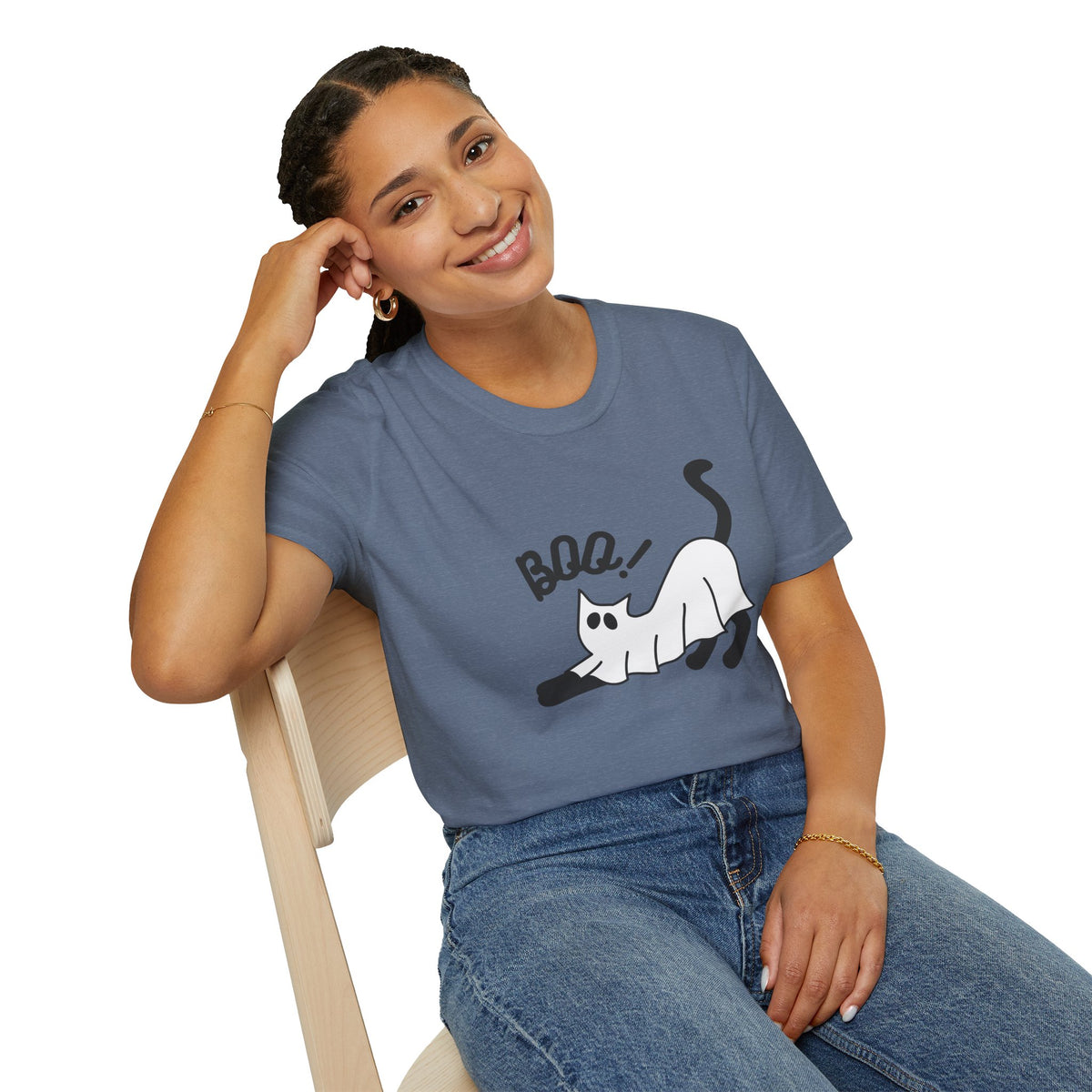 Boo Cat T-Shirt — Cute Spooky Cat Graphic Tee