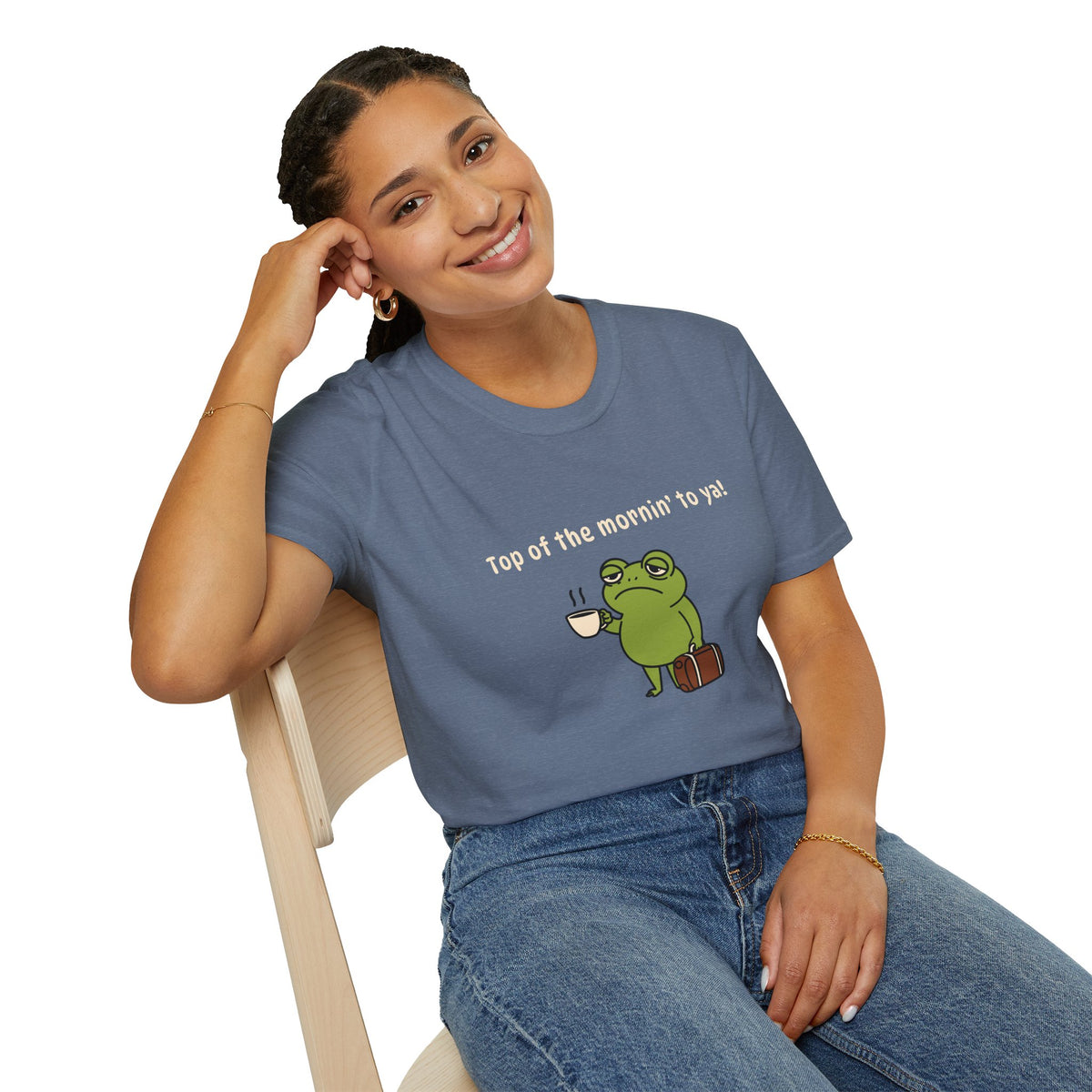 "Top of the mornin' to ya!" Frog Coffee Graphic Tee