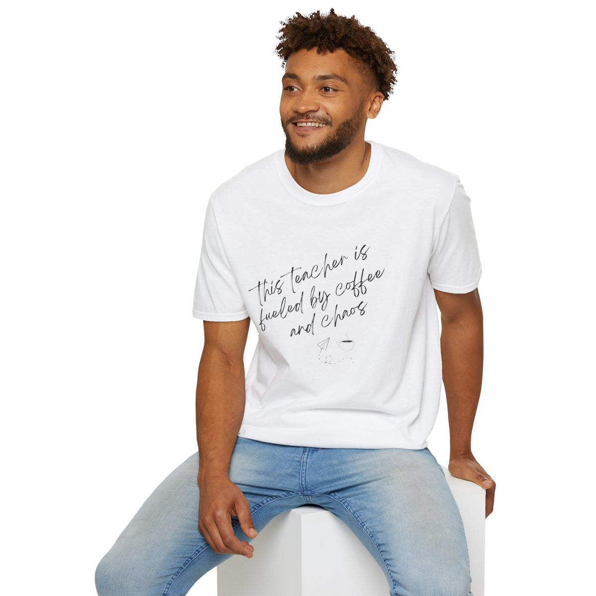 Teacher Tee- "This Teacher is Fueled by Coffee and Chaos"